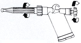Air valve and adjustment nozle diagram.